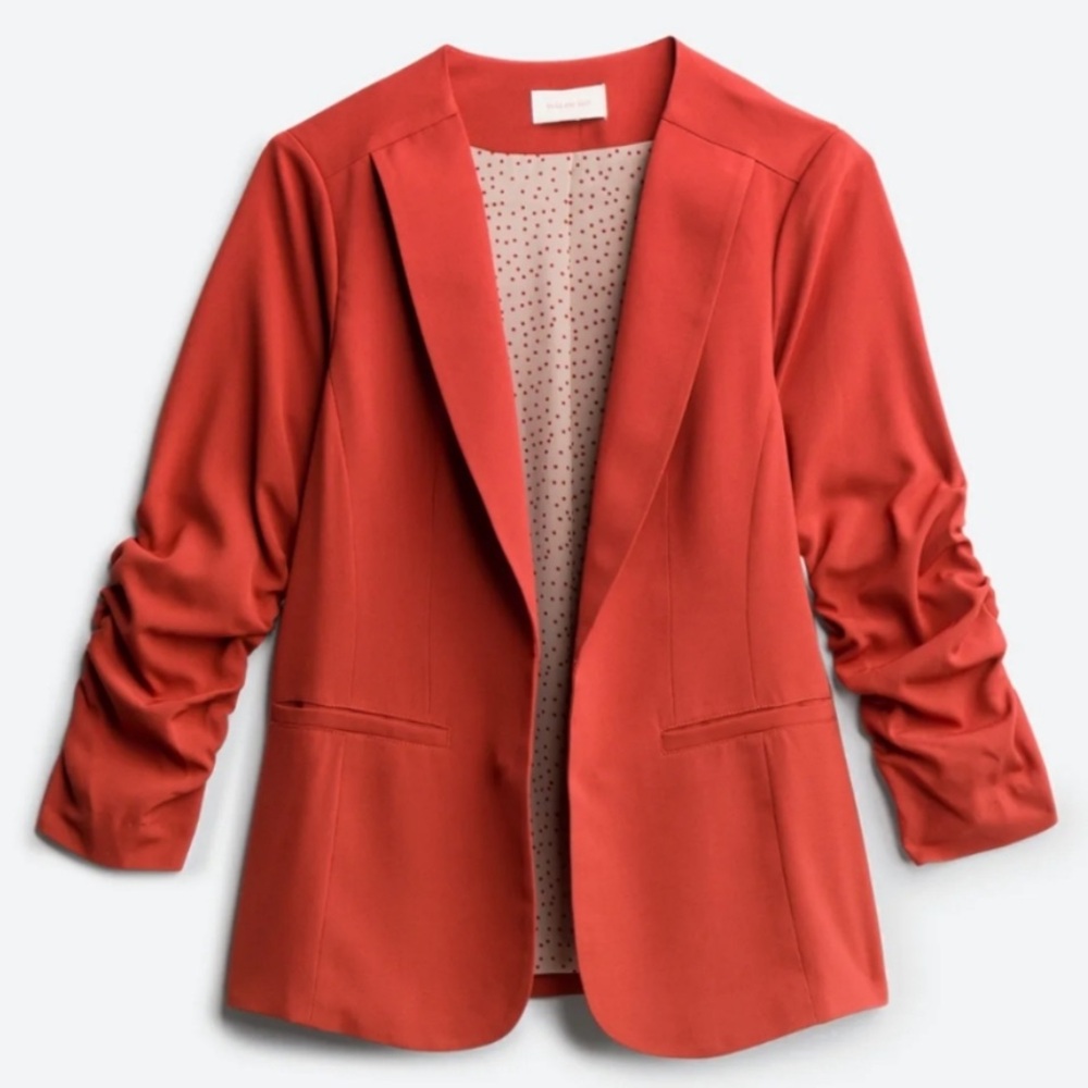 Skies are Blue Raja Collarless Blazer rust color size small